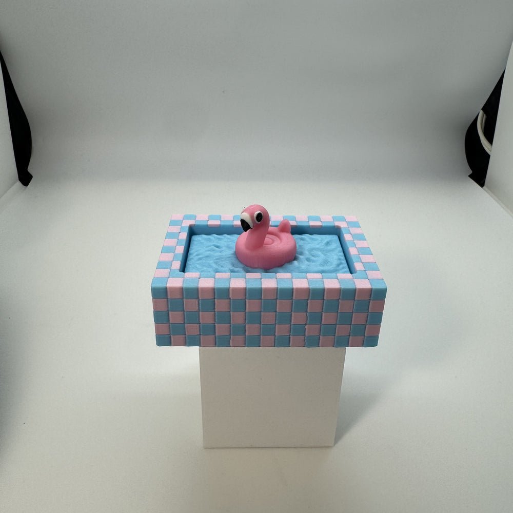 Flamingo Pool Fidget Clicker 3D Print