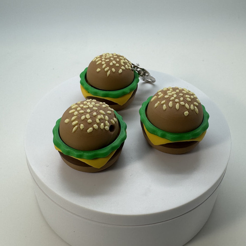 Twisty Keycap Fidget Clicker Burger Keychain 3D Print