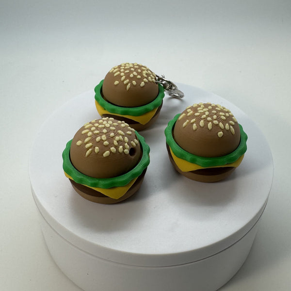 Twisty Keycap Fidget Clicker Burger Keychain 3D Print