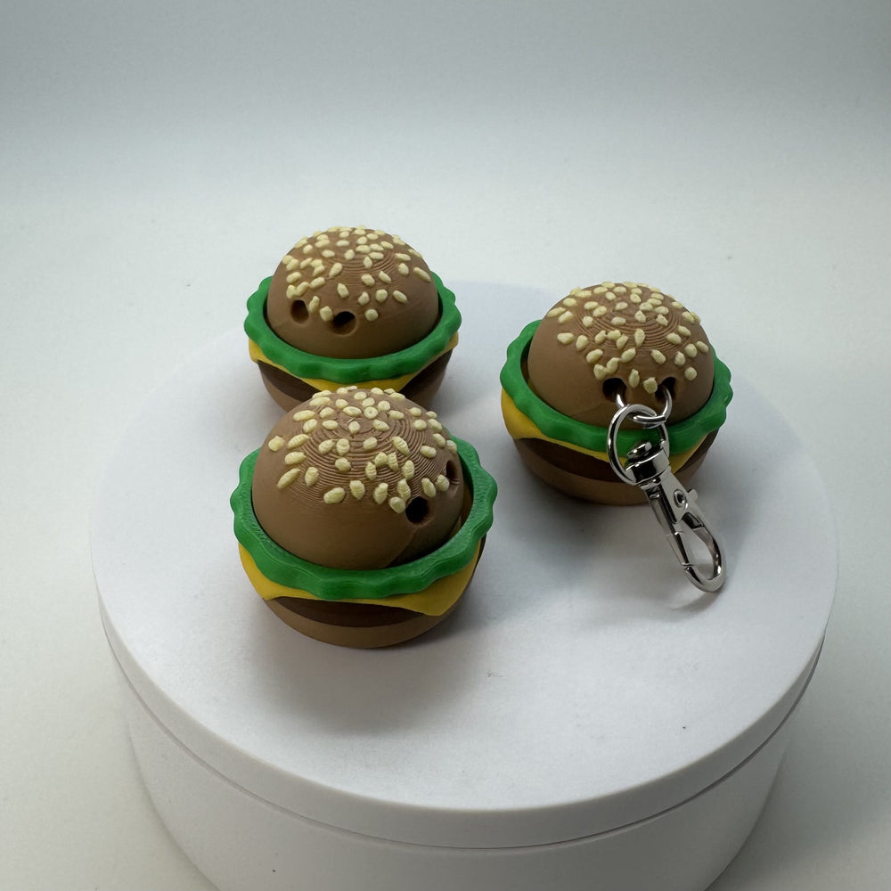 Twisty Keycap Fidget Clicker Burger Keychain 3D Print