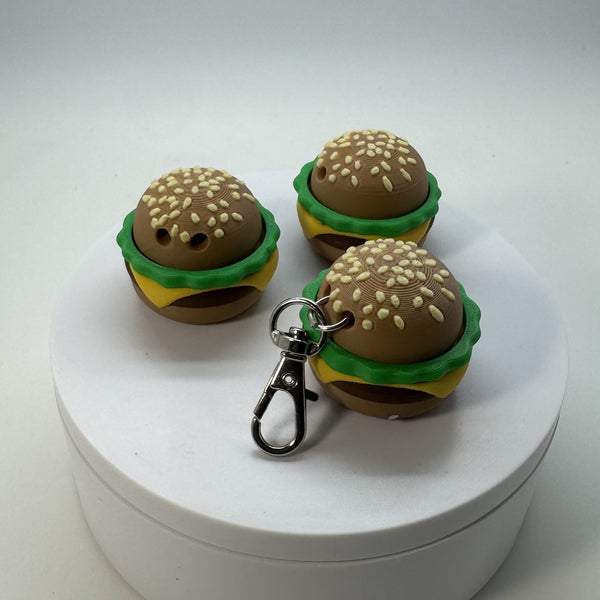 Twisty Keycap Fidget Clicker Burger Keychain 3D Print