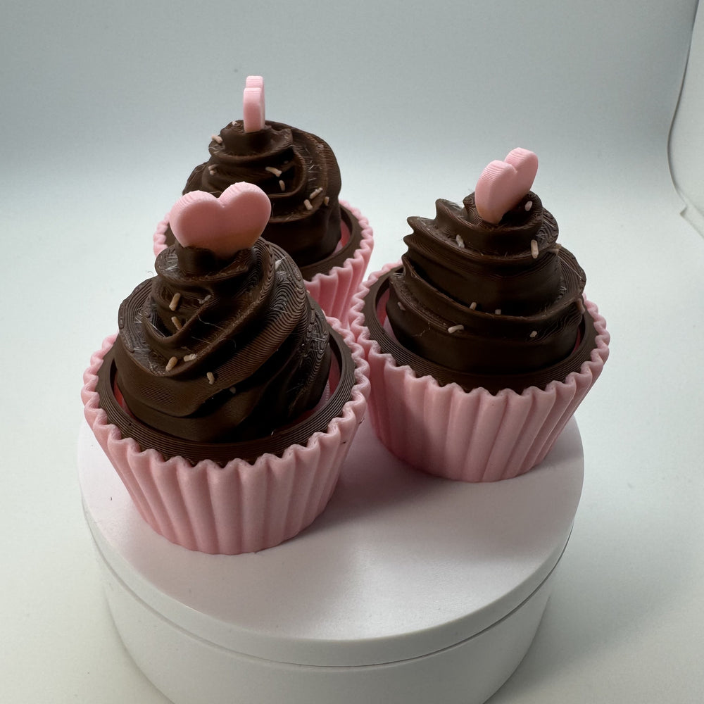 Twisty Clicker Valentine Heart Cupcake 3D Print