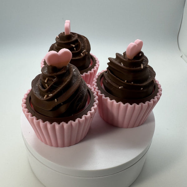 Twisty Clicker Valentine Heart Cupcake 3D Print
