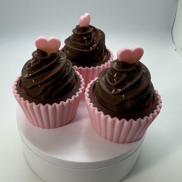 Twisty Clicker Valentine Heart Cupcake 3D Print