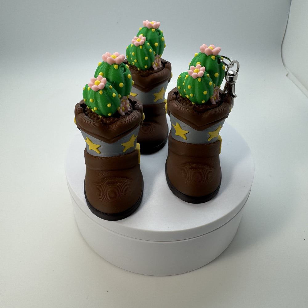 Cute Cactus Boots Fidget Clicker 3D Print
