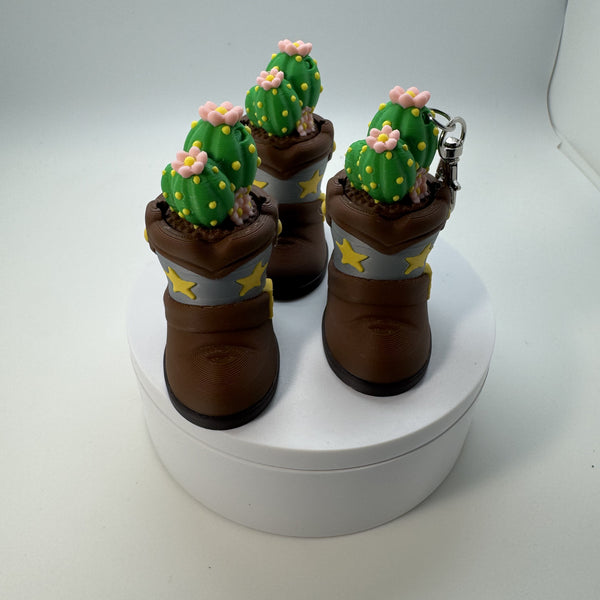 Cute Cactus Boots Fidget Clicker 3D Print