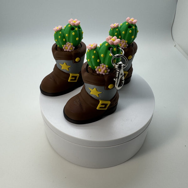 Cute Cactus Boots Fidget Clicker 3D Print