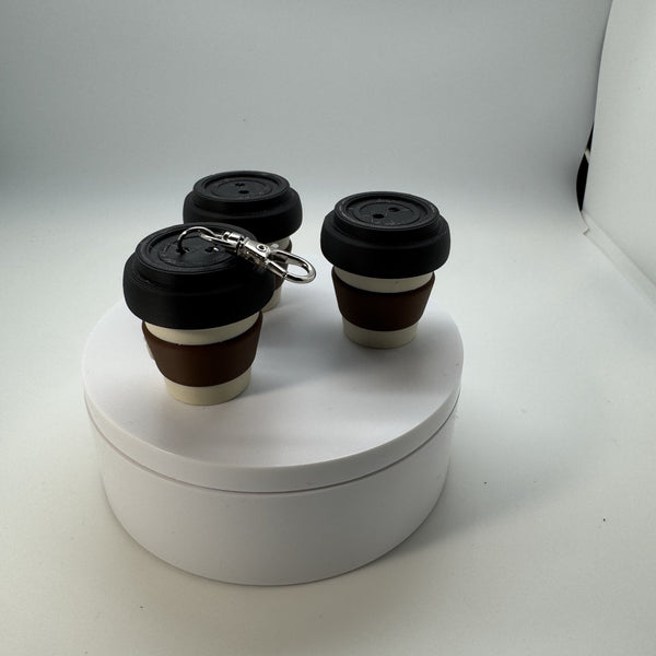 Twisty Coffee Cup Fidget Clicker Keychain 3D Print