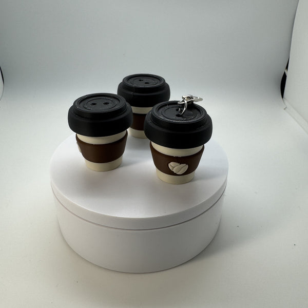 Twisty Coffee Cup Fidget Clicker Keychain 3D Print