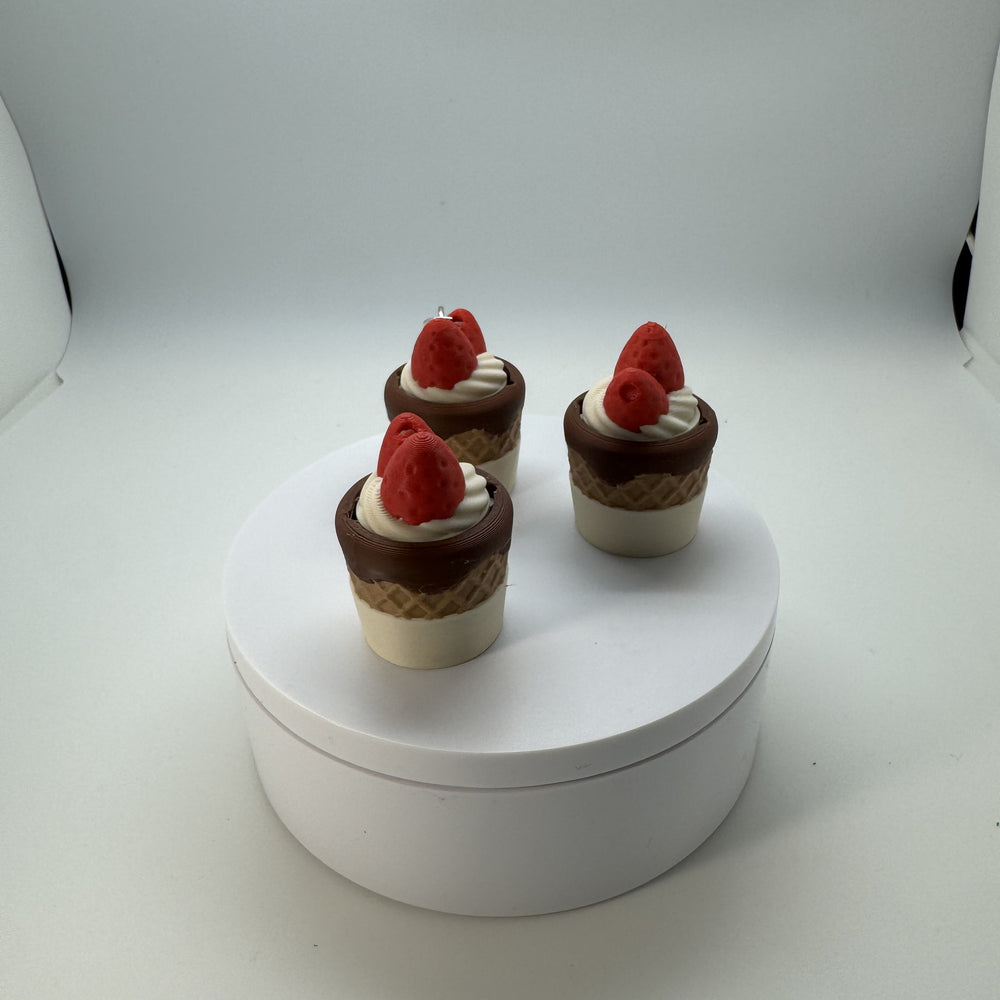 Strawberry Velvet Cone Fidget Clicker Keychain 3D Print