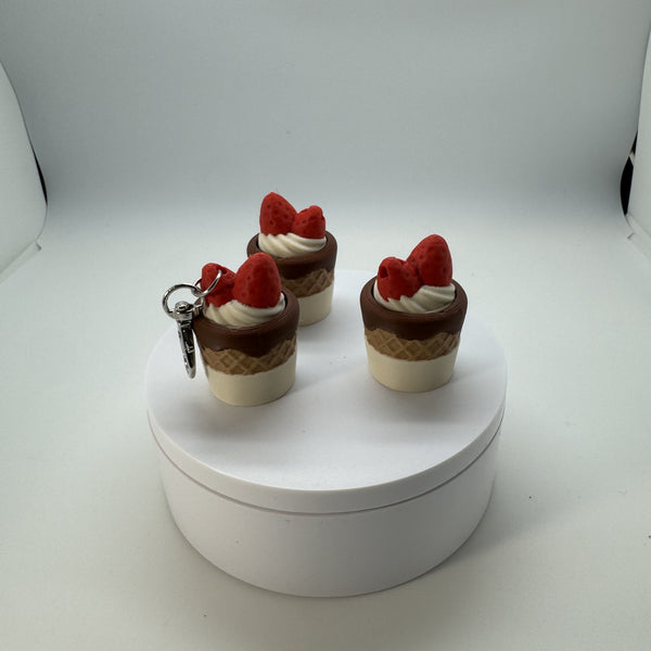 Strawberry Velvet Cone Fidget Clicker Keychain 3D Print