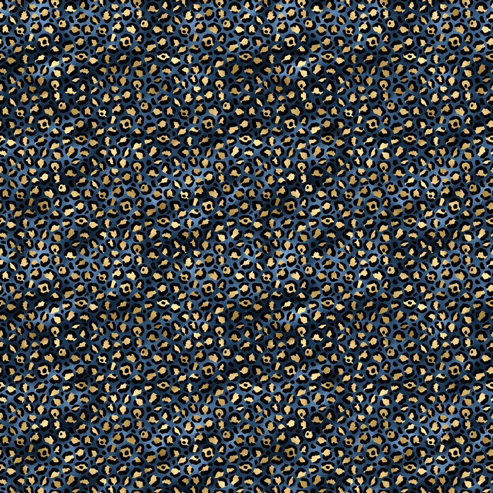 Blue And Gold Leopard Vinyl Pattern