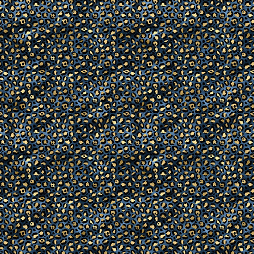 Blue And Gold Leopard Vinyl Pattern