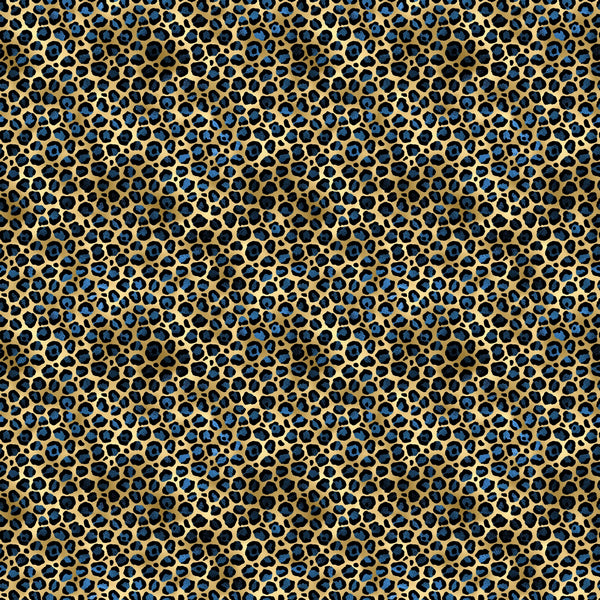 Blue And Gold Leopard Vinyl Pattern