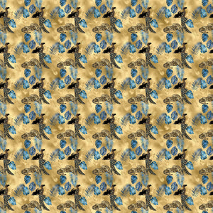 Blue And Gold Leopard Vinyl Pattern