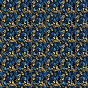 Blue And Gold Leopard Vinyl Pattern