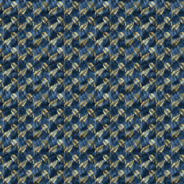 Blue And Gold Leopard Vinyl Pattern