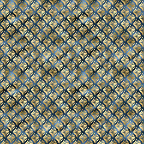 Blue And Gold Leopard Vinyl Pattern