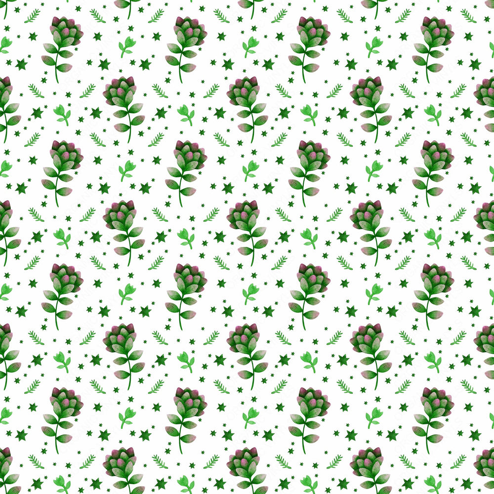 Green Flowers Vinyl Pattern