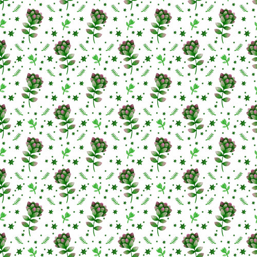 Green Flowers Vinyl Pattern