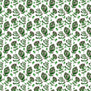 Green Flowers Vinyl Pattern