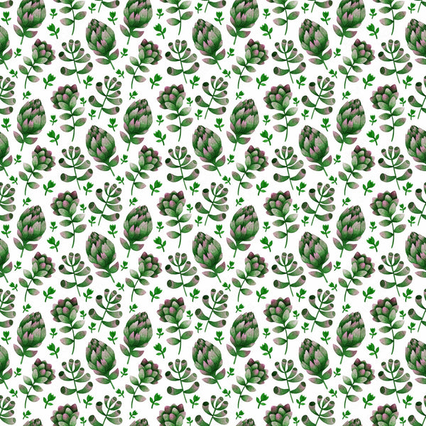 Green Flowers Vinyl Pattern