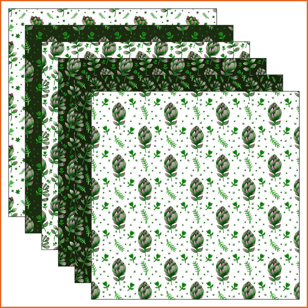 Green Flowers Vinyl Pattern