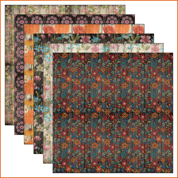 Wood Floral Vinyl Pattern