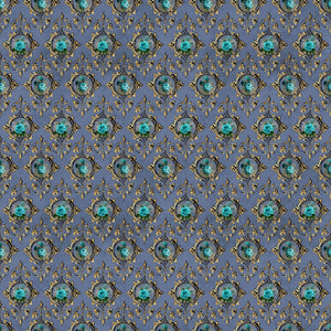 Baroque Teal Floral Vinyl Pattern