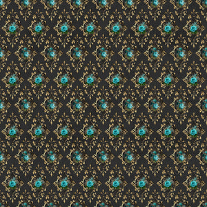 Baroque Teal Floral Vinyl Pattern