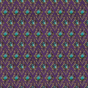 Baroque Teal Floral Vinyl Pattern