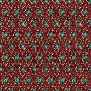 Baroque Teal Floral Vinyl Pattern