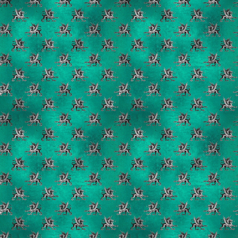 Teal Gothic Vinyl Pattern