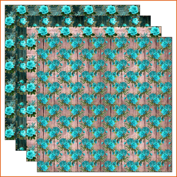 Rustic Teal Vinyl Pattern