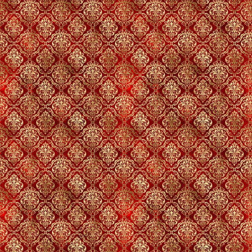 Red & Gold Damask Vinyl Pattern