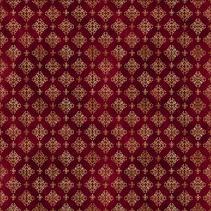 Red & Gold Damask Vinyl Pattern