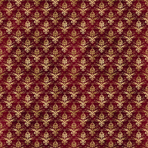 Red & Gold Damask Vinyl Pattern