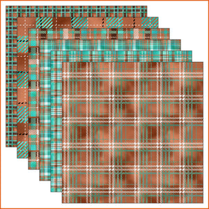 Plaid Copper Patina Vinyl Pattern