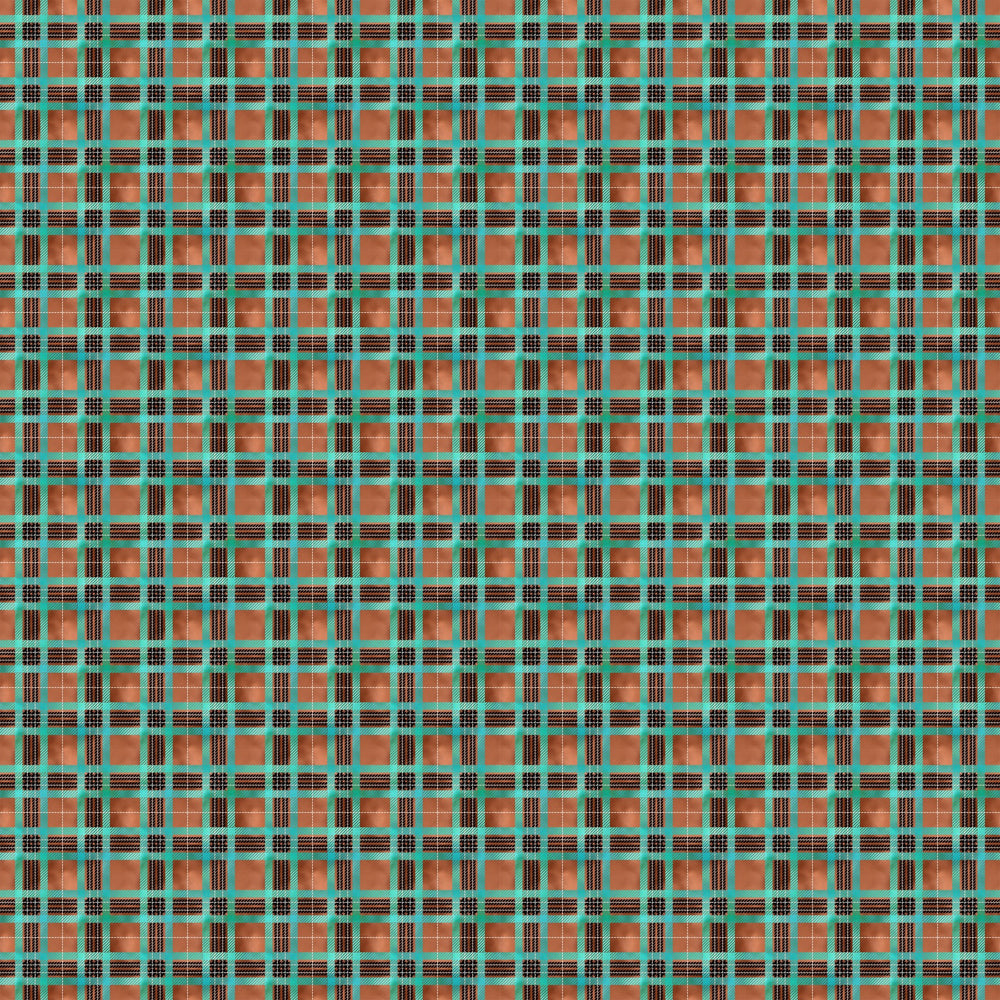 Plaid Copper Patina Vinyl Pattern