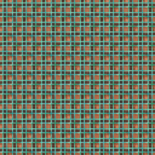 Plaid Copper Patina Vinyl Pattern