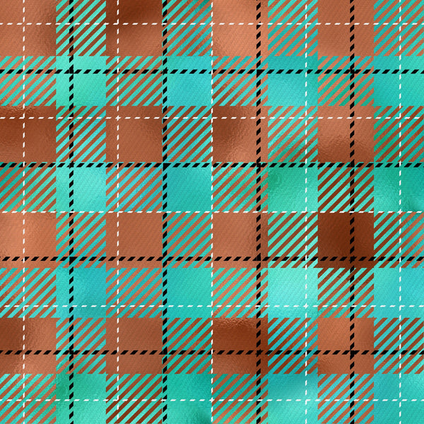 Plaid Copper Patina Vinyl Pattern