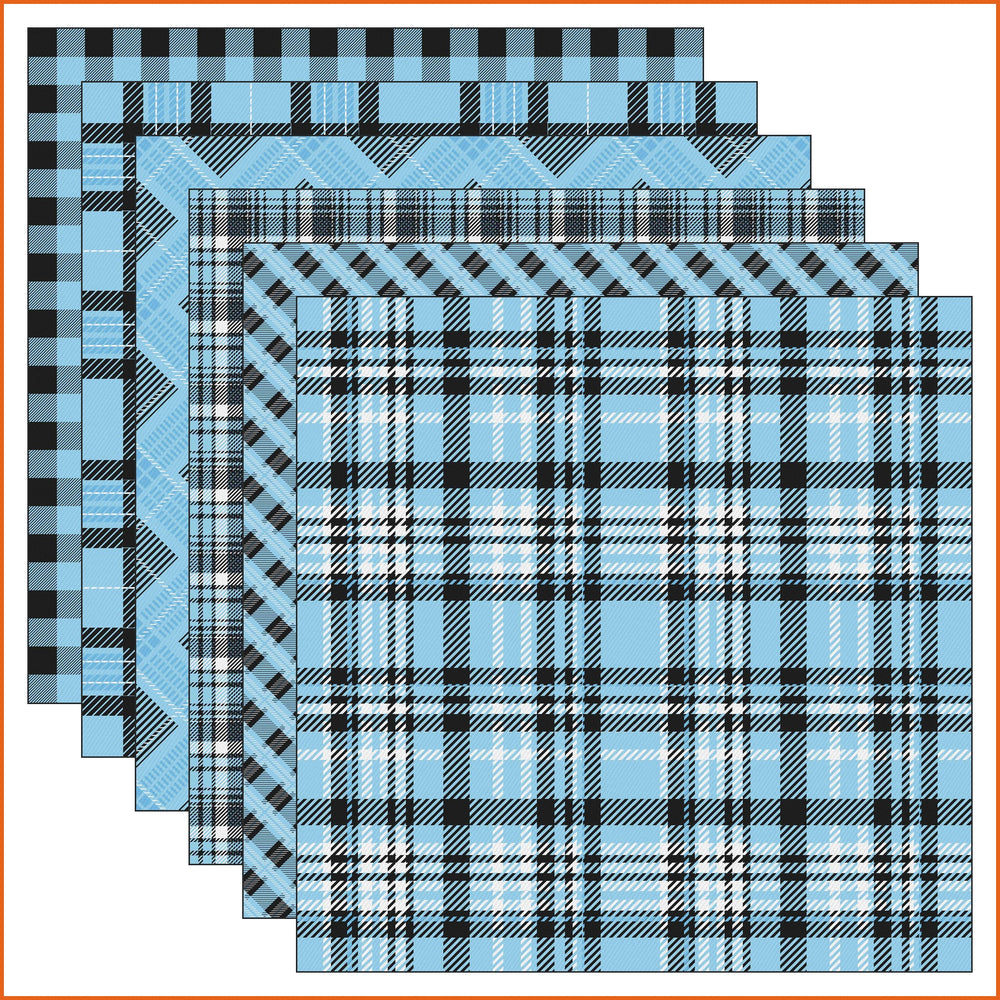 Plaid Blue Vinyl Pattern