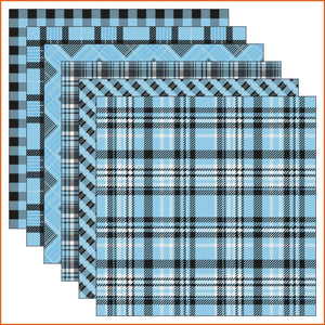 Plaid Blue Vinyl Pattern