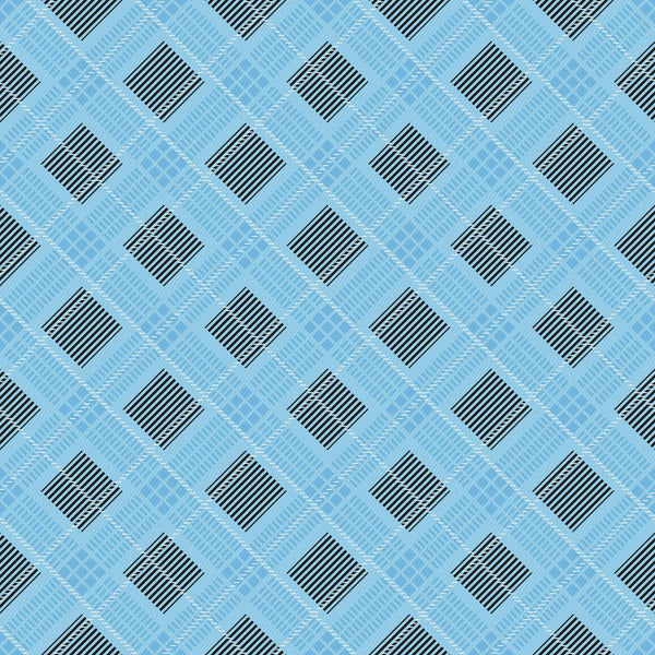 Plaid Blue Vinyl Pattern