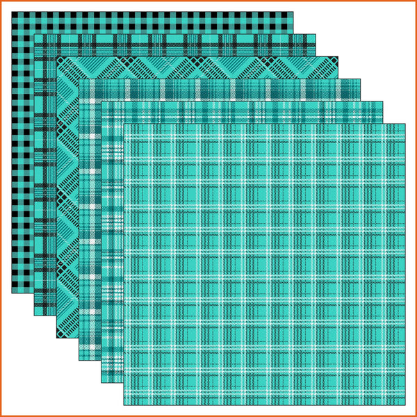 Plaid Teal Vinyl Pattern