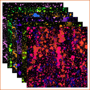 Neon Paint Splatters Vinyl Pattern
