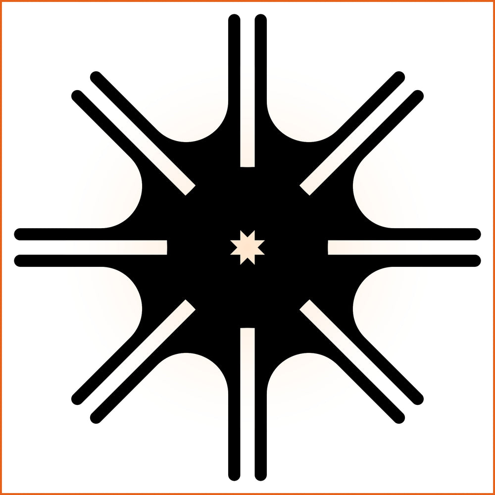 Thin Four Point Atom Sticker