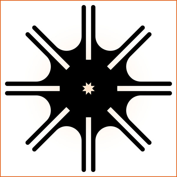Thin Four Point Atom Sticker