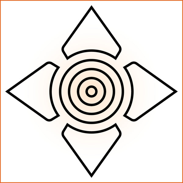 Hollow Four Point Bullseye Sticker