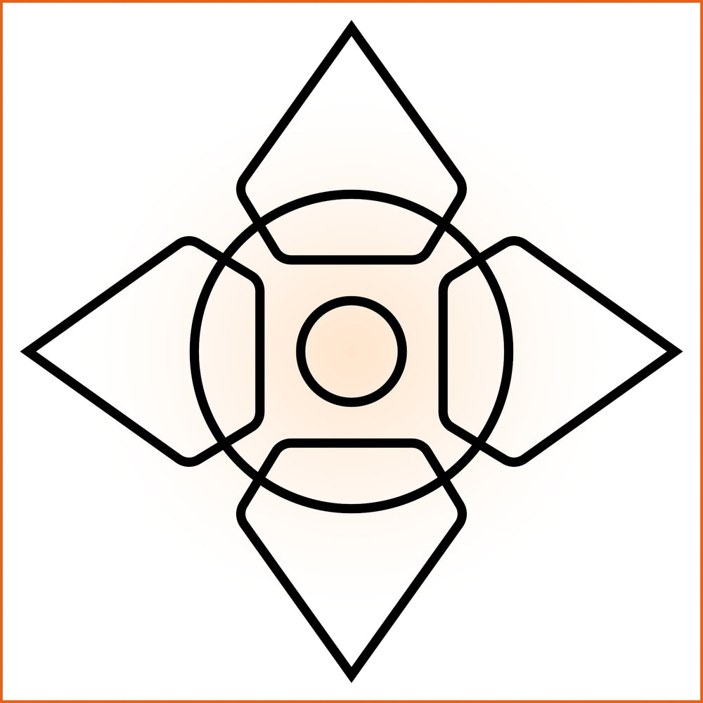 Hollow Four Point Circular Sticker